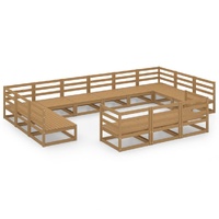 13 Piece Garden Lounge Set Solid Pinewood