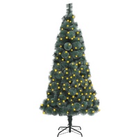 Artificial Pre-lit Christmas Tree with Stand Green 180 cm PET