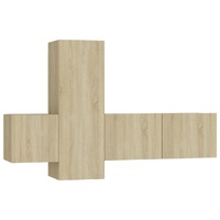 3 Piece TV Cabinet Set Sonoma Oak Engineered Wood