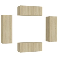 4 Piece TV Cabinet Set Sonoma Oak Engineered Wood