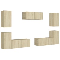 7 Piece TV Cabinet Set Sonoma Oak Engineered Wood