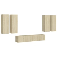 6 Piece TV Cabinet Set Sonoma Oak Engineered Wood