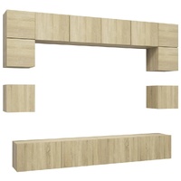 8 Piece TV Cabinet Set Sonoma Oak Engineered Wood