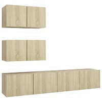 4 Piece TV Cabinet Set Sonoma Oak Engineered Wood