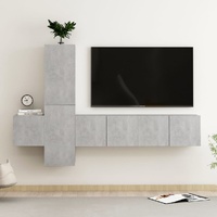 5 Piece TV Cabinet Set Concrete Grey Engineered Wood
