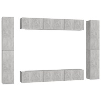 10 Piece TV Cabinet Set Concrete Grey Engineered Wood