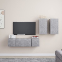 4 Piece TV Cabinet Set Concrete Grey Engineered Wood