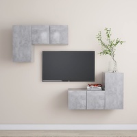 4 Piece TV Cabinet Set Concrete Grey Engineered Wood