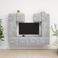 6 Piece TV Cabinet Set Concrete Grey Engineered Wood
