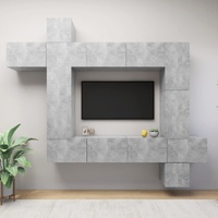 9 Piece TV Cabinet Set Concrete Grey Engineered Wood