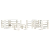 5 Piece Garden Pallet Lounge Set Solid Pinewood White