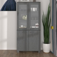 Highboard "HAMAR" Solid Wood Pine Dark Grey