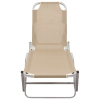 Sun Lounger Aluminium and Textilene Cream