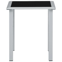 Garden Table Black and Silver 41x41x45 cm Steel and Glass