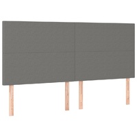 Headboards 4 pcs Dark Grey 100 cm Fabric