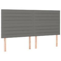 Headboards 4 pcs Dark Grey 100 cm Fabric