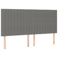 Headboards 4 pcs Dark Grey 100 cm Fabric
