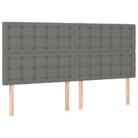 Headboards 4 pcs Dark Grey 100 cm Fabric