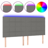LED Headboard Dark Grey 200 cm Fabric