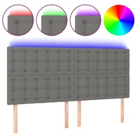 LED Headboard Dark Grey 200 cm Fabric