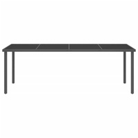 Outdoor Dining Table Anthracite 220x90x75 cm Steel and Glass
