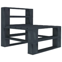 Garden Pallet Middle Sofa Wood Grey