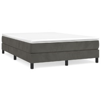 Box Spring Bed with Mattress Dark Grey 153x203 cm Queen Size Velvet