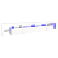 TV Cabinet with LED Lights High Gloss White 260x36.5x40 cm