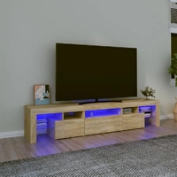 TV Cabinet with LED Lights Sonoma Oak 200x36.5x40 cm