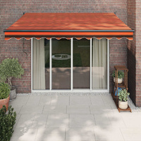 Retractable Awning Orange and Brown 3x2.5 m Fabric and Aluminium