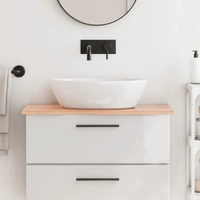 Bathroom Countertop Light Brown 80x40x2 cm Treated Solid Wood