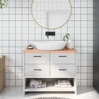 Bathroom Countertop Light Brown 100x30x2 cm Treated Solid Wood