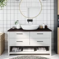 Bathroom Countertop Dark Brown 100x30x4 cm Treated Solid Wood