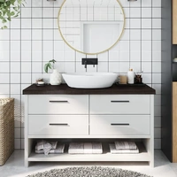 Bathroom Countertop Dark Brown 100x30x6 cm Treated Solid Wood