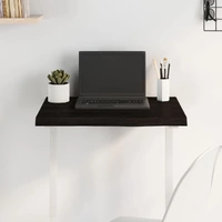 Table Top Dark Brown 60x40x4 cm Treated Solid Wood Oak