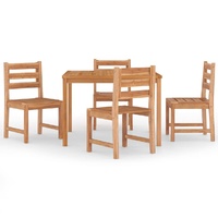 5 Piece Garden Dining Set Solid Wood Teak