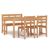 4 Piece Garden Dining Set Solid Wood Teak