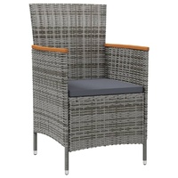 Garden Dining Chairs 2 pcs Poly Rattan Grey