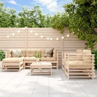 7 Piece Garden Lounge Set with Cushions Solid Wood