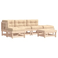 6 Piece Garden Lounge Set with Cushions Solid Wood