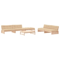 6 Piece Garden Lounge Set with Cushions Solid Wood