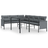 2 Piece Garden Dining Set Anthracite Steel