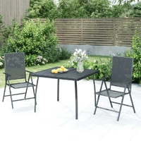 3 Piece Garden Dining Set Anthracite Steel