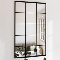 Wall Mirrors 4 pcs Black 100x60 cm Metal