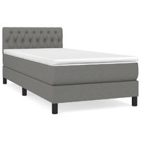 Box Spring Bed with Mattress Dark Grey 100x200 cm Fabric