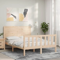 Bed Frame without Mattress 135x190 cm Solid Wood Pine