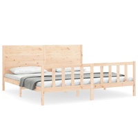Bed Frame without Mattress 183x203 cm King Solid Wood Pine