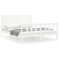 Bed Frame without Mattress White 150x200 cm Solid Wood Pine
