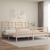 Bed Frame without Mattress 183x203 cm King Solid Wood