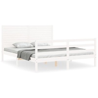 Bed Frame without Mattress White 150x200 cm Solid Wood